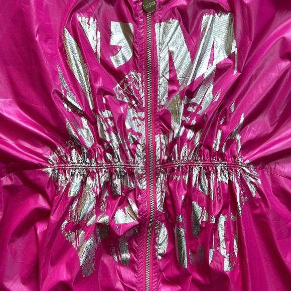 Tulipica Pink Silver Short Sleeve Pockets Windbreaker | Size XXL - Picture 4 of 8